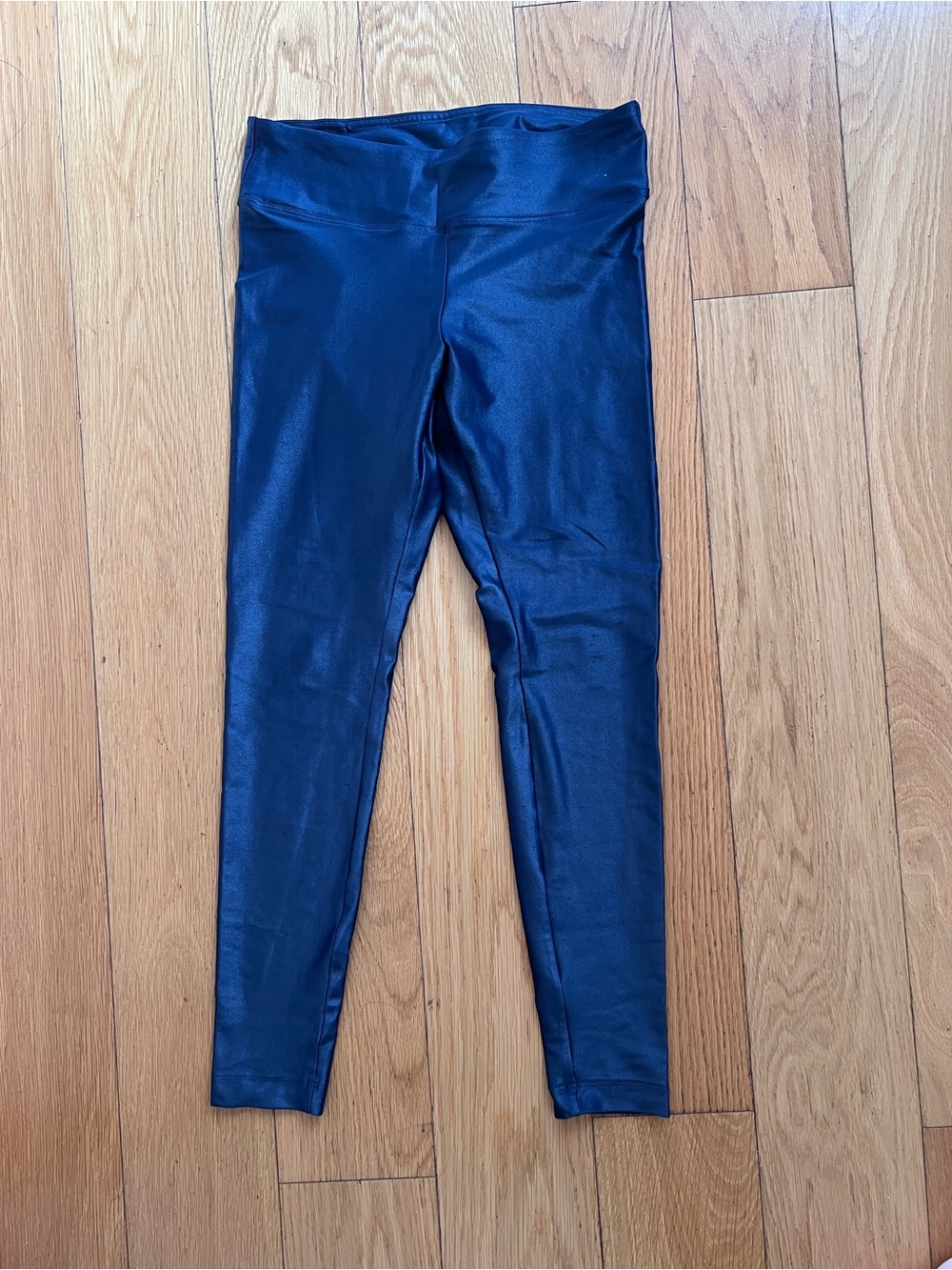 Glossy Metallic Blue Leggings